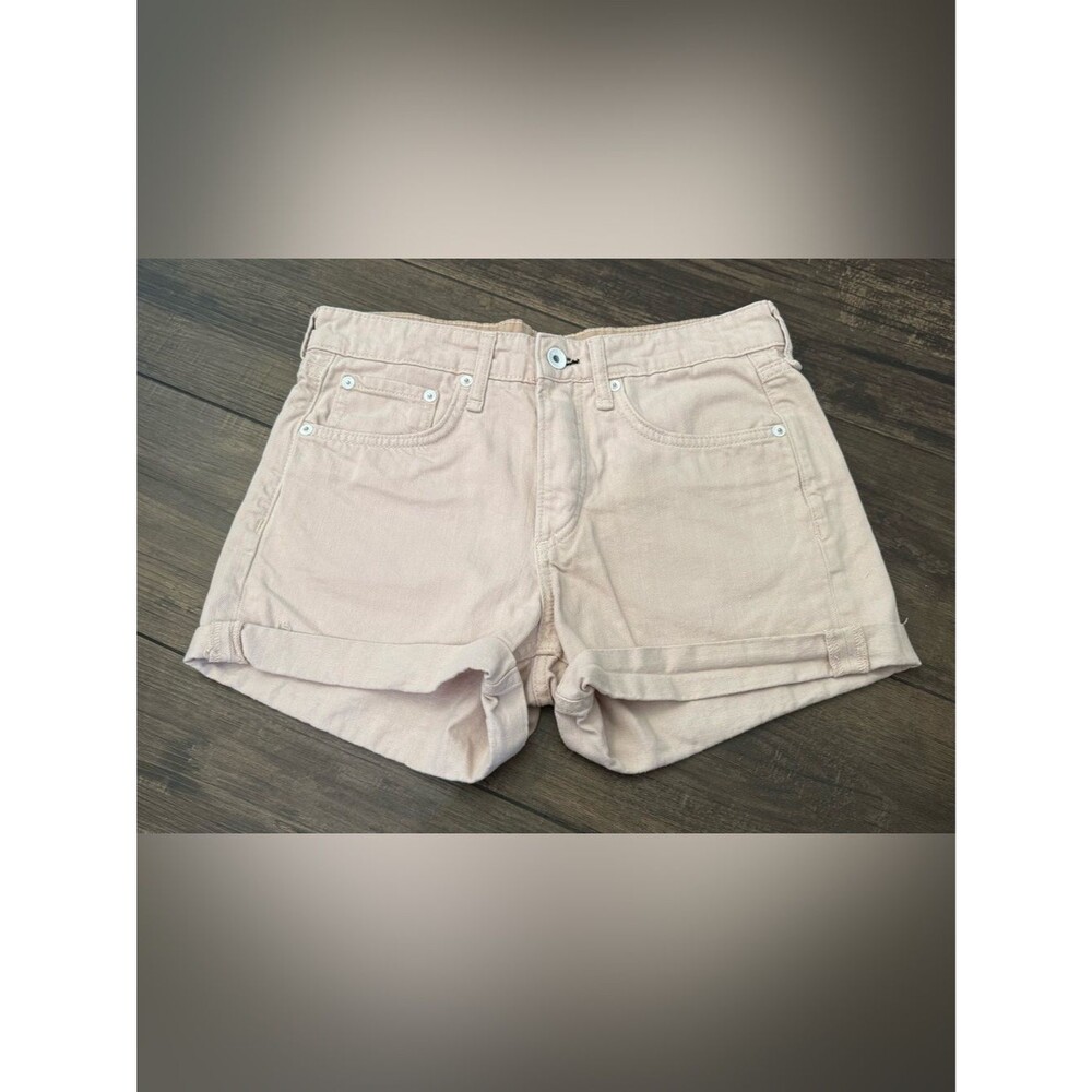 rag & bone Rosa Mid-Rise 4” Denim Shorts Size 25 Blush Pink